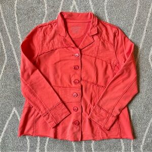 Neon Buddha Coral Orange Cotton Stretch Jacket